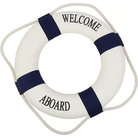 Bouée marine méditerranéenne décoration intérieure ou décoration murale (bleu, 20 cm) (1/5)