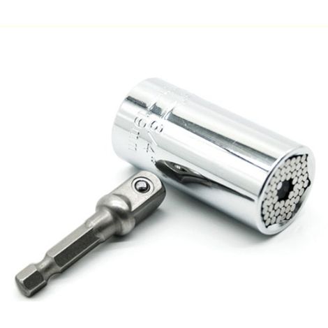 Lot de 2 douilles universelles en acier chrome-vanadium multifonctions pour assemblage (1/2)