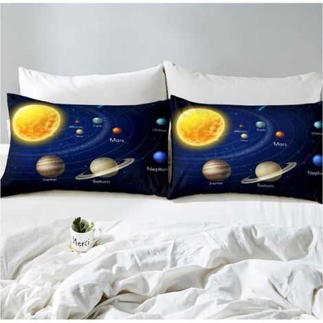 Housse De Couette - 140x200 cm - Motif Galaxie Espace - Pour Enfants - 1 Pièce (1/2)