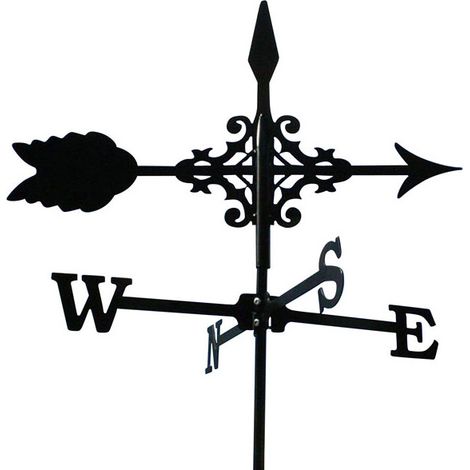 Outils Et Nature – Girouette de jardin flèche directionnelle en fer forgé – Hauteur 71cm – Peinture époxy haute température – Découpe laser soignée (1/3)