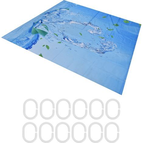 Rideau de douche imperméable en Polyester, occultant avec crochet, pour salle de bain, décoration de la maison, 150x180cm (1/5)