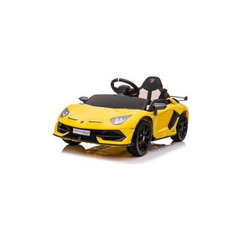 GARVEE Lamborghini Kinderauto Elektroauto 12V, Kinder Elektroauto mit Fernbedienung, LED Scheinwerfer, Musik, Federung, 2 Fahrmodi, Geschenk für Jungen Mädchen 3-8 Jahre, Gelb (1/5)