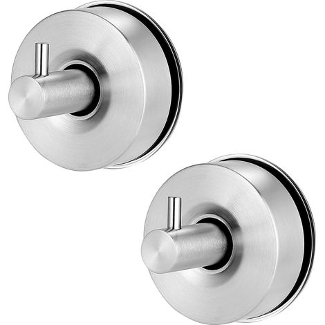 Juego de 2 ganchos con ventosa, fabricados en acero inoxidable 304, extra resistentes, no requieren taladrar, ventosas potentes, ideales para el baño, la cocina, ventanas y paredes de cristal para col (1/5)