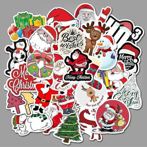 50 autocollants de Noël, étiquettes de Noël, étiquettes « Joyeux Noël » (1/5)