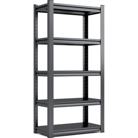 Estantería metálica de carga pesada 5 niveles 183 x 90 x 40 cm negra (1/5)