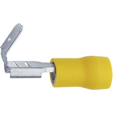 Cosse clip 6.3 mm x 0.8 mm Klauke 750AZ avec dérivation 180 ° partiellement isolé jaune 1 pc(s)