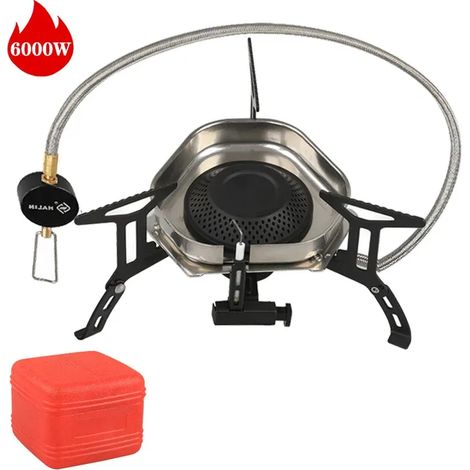 Réchaud de camping/randonnée 6000W haute puissance, pliable et coupe-vent, portable, idéal pour les pique-niques et les barbecues. (1/2)