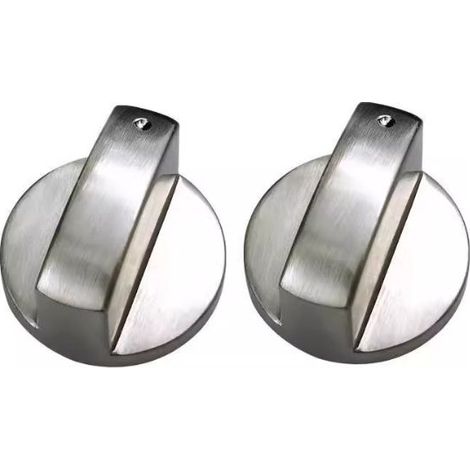 Comprend deux boutons de cuisinière à gaz, des boutons de remplacement universels de 8 mm (angle : 0°) et des interrupteurs durables à finition métallique (argent). (1/5)