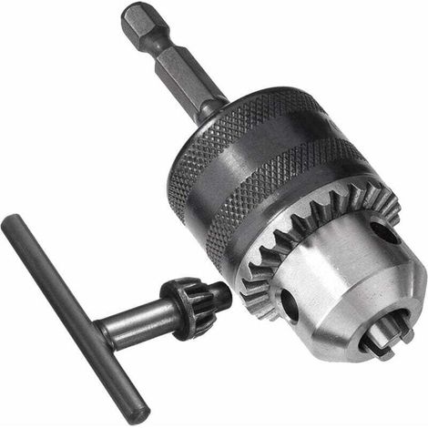 1,5 13mm 6.35mm Hex Tige Adaptateur de Mandrin de Perceuse à Changement Rapide, Convertisseur Mandrin de Forage 1/2 20UNF avec Clé de Mandrin Pour Perceuse Électrique Conversion (1/4)