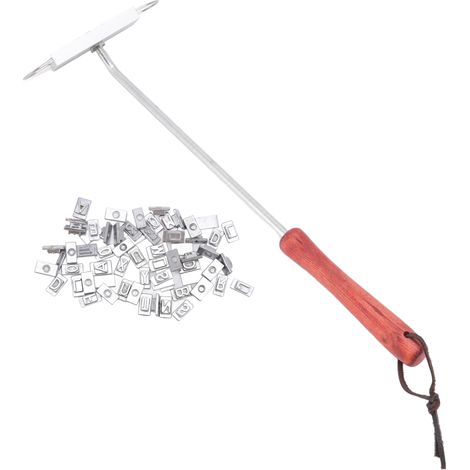 Fer à marquer pour barbecue, lettres anglaises, en acier inoxydable, avec manche en bois. (1/5)