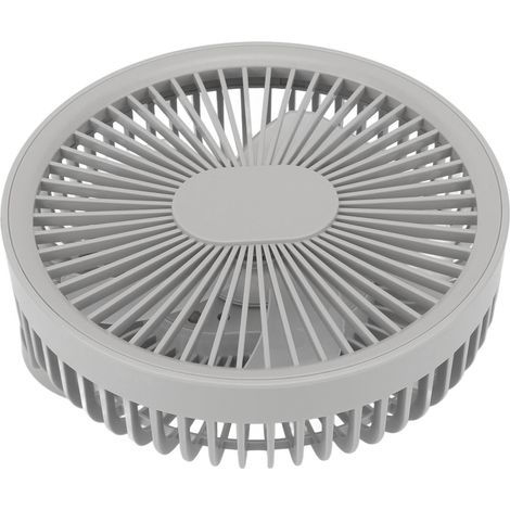 Ventilateur de plafond extérieur avec veilleuse 2 en 1, portable, rechargeable par USB, LED, pour la maison, la voiture, le bureau, le camping et les voyages (gris) (1/5)