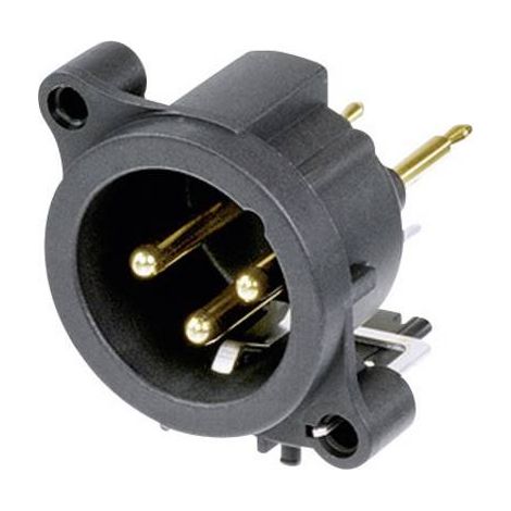 XLR embase mâle, contacts droits Neutrik NC3MAV Nombre de pôles: 3 noir 1 pc(s) (1/2)