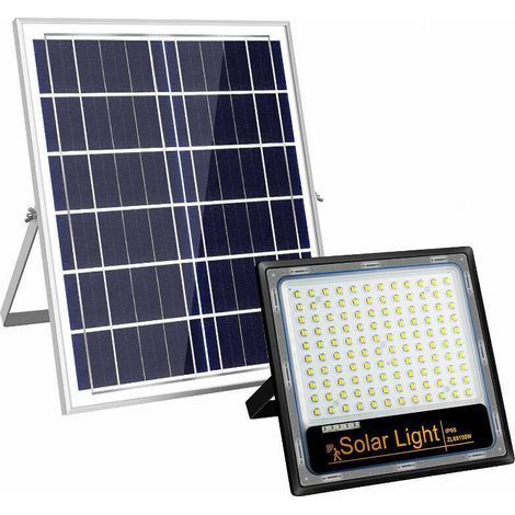 100-W-LED-Solarstrahler für Garten und Terrasse, Kunststoffmodell, Landhausstil, superhell, induktionsgesteuert, wasserdicht, 1 Stück (1/4)