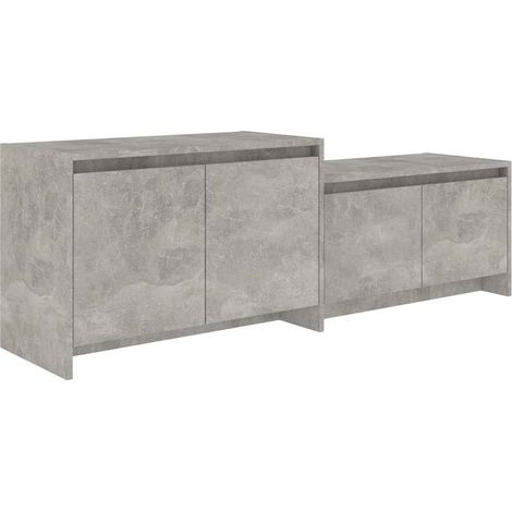 Meuble TV, Étagère TV, Meuble de Salon, Gris béton 146,5x35x50 cm Aggloméré OIB9475E (1/5)