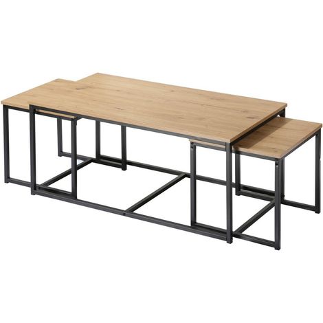 CALICOSY - Lot de 3 tables basses gigognes L100 cm - LENNY (1/5)