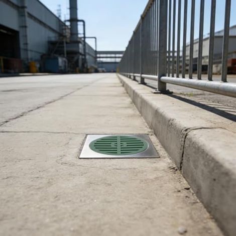 10.2 cm round green plastic drainage grid with filter – Leaf protection for surface water drainage (10.2 cm) (1/5)