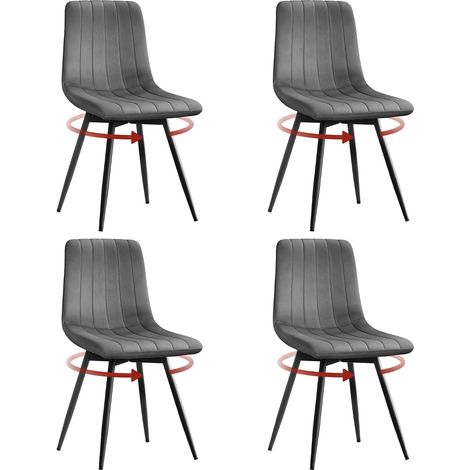 Klihome Sedie da sala da pranzo- sedie moderne, sedie sala da pranzo, sedie da pranzo - Set di 4, Grigio Scuro (1/5)