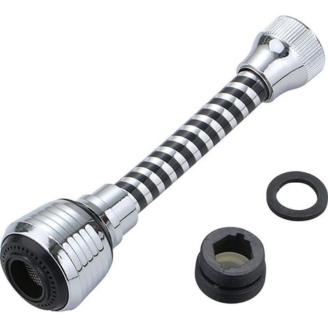 Pulvérisateur de robinet de cuisine flexible à 360 degrés, buse de robinet, remplacement de tête de robinet de cuisine, accessoire de tuyau d'évier pour robinet-2 pièces (1/5)