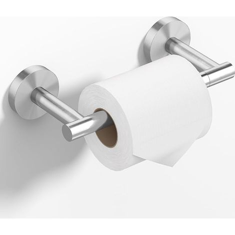 Porte Papier Toilette Acier Brossé, Pivotement à Double Poteau Porte-Rouleau de Papier Toilette pour Salle de Bain, Acier Inoxydable Support Papier Toilette Mural, Accessoires WC (1/4)