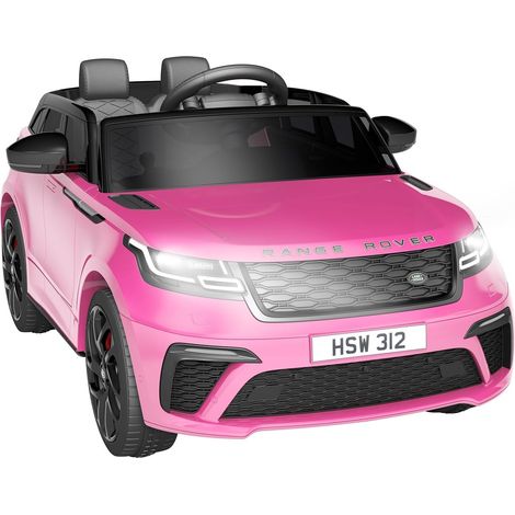 Voiture Électrique Enfants sous Licence Land Rover, 12V Véhicule Électrique Enfant avec Télécommande, Musique,  MP3, 3 Vitesses, Phare LED, Klaxon, pour Enfants 3+ ans Rose (1/5)