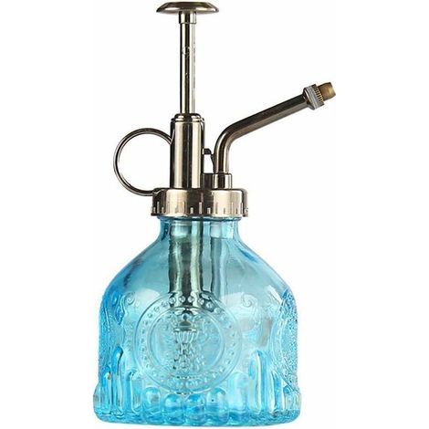 Flacon pulvérisateur en verre pour plantes, arrosoir vintage de 6,5 "de haut avec pompe supérieure, buse à haute atomisation étanche pour plantes de jardin fleur, solutions de nettoyage - Bleu (1/5)