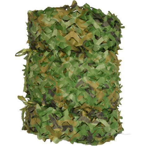 Ombrelloni rettangolari e vele ombreggianti in rete mimetica verde, 3x6 m, design mimetico (1/4)
