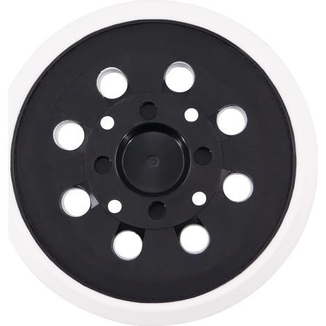 Patin de ponçage auto-agrippant 125 mm avec 8 trous, compatible avec les ponceuses excentriques Bosch PEX 300 AE et PEX 400 AE de Poweka (blanc) (1/5)