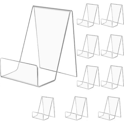 Lot de 10 supports de livres en acrylique transparent, supports de table en acrylique, serre-livres pour tablette en acrylique (1/4)