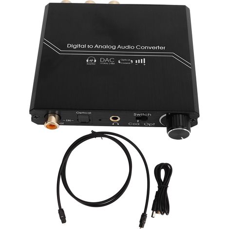 Convertisseur audio numérique analogique 192KHz avec réglage volume, optique numérique coaxial vers stéréo RCA 3.5mm Jack (1/5)
