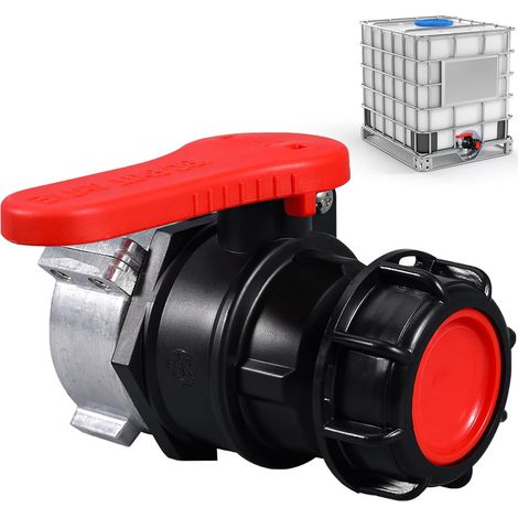 Vanne Cuve 1000l Plastique, Vanne pour Cuve DN50 75 mm, Adaptateur Cuve 1000l, Adaptateur IBC, IBC Adaptateur Universel, pour Robinet de Vidange, Citerne de Pluie, Bidon, Réservoir à Eau (1/5)