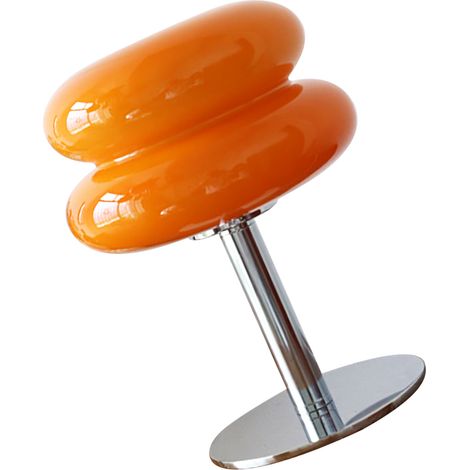 Lampe de chevet enfant en verre style macaron orange USB variateur 3 couleurs pour chambre lampe de table (1/4)