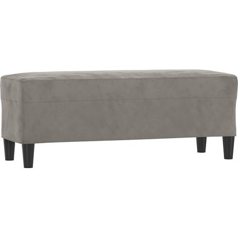 vidaXL Banco de terciopelo gris claro 100x35x41 cm (1/2)
