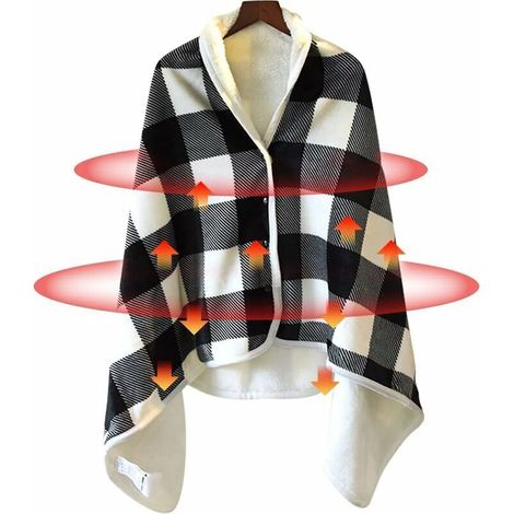 (55 x 31.5 inches) Electric Heating Blanket with USB Port and Checkered Pattern (1/5)