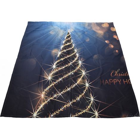 Rideau de Noël Impression Numérique 3D pour Balcon et Véranda - Décoration Festive Extérieure 170x200 cm