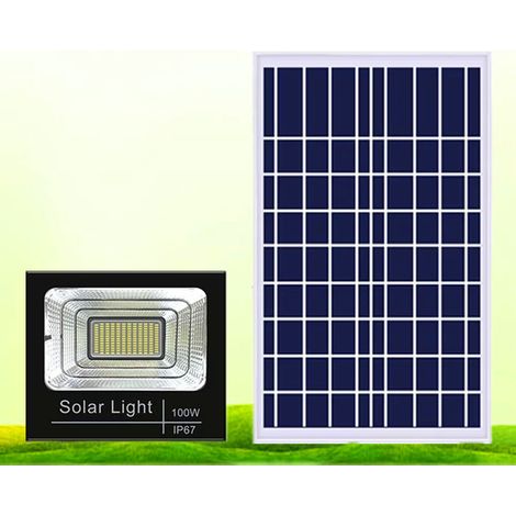 projecteur solaire 100w blanc chaud detecteur de mouvement etanche multifonction pour jardin rue camping (1/2)