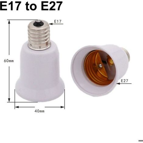 Adaptateur De Douille Lampes - E17 Vers E27 - Compatible Avec Ampoules LED - Pour Installation Domestique - Lot De 5 Pièces