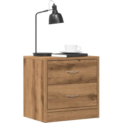 Mesitas noche 2 uds madera ingeniería marrón roble 40x30x40 cm vidaXL