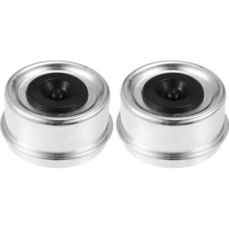 Bouchon De Moyeu De Remorque 2.44 Pouces 2 Pcs Argent Noir Argent, Noir, Caoutchouc, Pour Essieu 5200-6000 Lb, Diam. Int. 6 Cm/2.36 Pouces, Installation Facile (1/5)