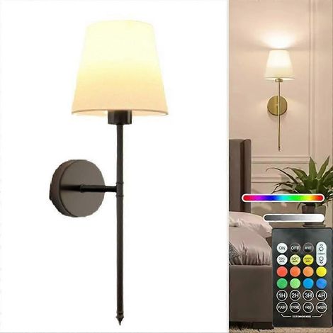 Wiederaufladbare LED-Retro-Wandleuchte mit Fernbedienung für Badezimmer, Schlafzimmer, Kamin, Innenbereich, wasserdicht. (1/5)