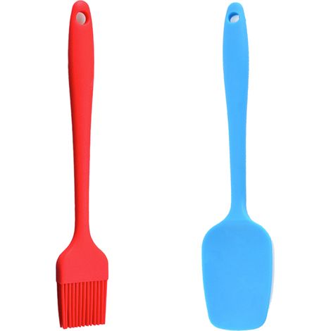 Pinceau En Silicone Et Spatule - Résistant À La Chaleur Pour Pâtisserie - Idéal Gâteaux Et Cuisine - Lot De 2 Pièces (1/5)