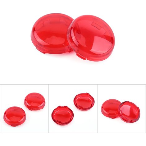 clignotants en verre rouge pour moto Dyna Softail Sportster 1986-2015, lentille de phare de clignotant, kit de rechange (1/5)