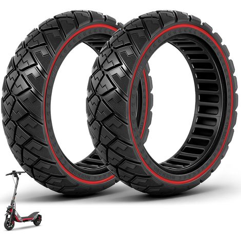 70/60-7,5 Pneu Plein pour Segway ZT3 Pro, ZT3 Pro D et E Trottinettes électriques, Pneus de Remplacement. Pneus Pleins Tout-Terrain Antidérapants, Increvables (Rouge, 2 Pièces) (1/5)