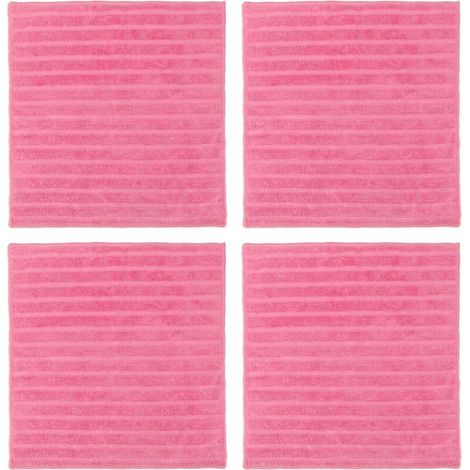 Serviette de nettoyage carrée rose, 10 pièces, 30x30cm, chiffons de nettoyage Super absorbants (1/5)