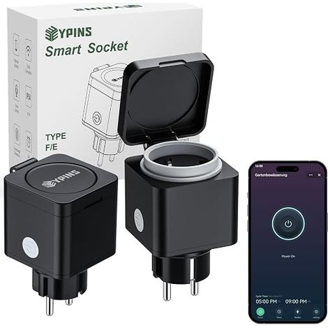 EYPINS Prise Connectée WiFi Extérieure IP54 avec Type E/F 16A Pour Éclairage Jardin Pompe Fontaine (1/5)