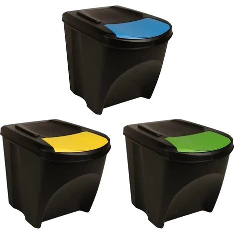 Seau de stockage, design empilable, construction en bois durable, Anthracite (1/2)