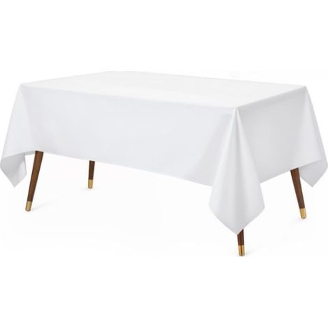 Nappe blanche, nappe unie, nappe blanche en polyester nordique, nappe pour mariage en extérieur,153cm260cm (1/5)