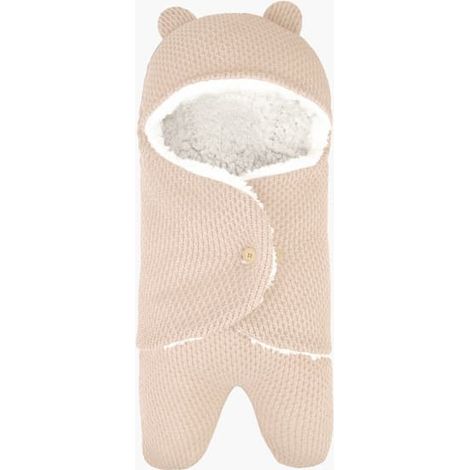Gigoteuse automne/hiver pour nouveau-né, couverture anti-coups de pied, gigoteuse chaude pour poussette, beige (1/4)