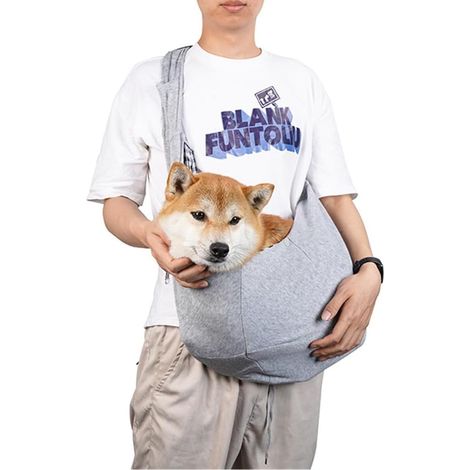 Haustiertragetasche für Hunde und Katzen, Baumwolle und Polyester, Öffnung oben, Sicherheitsgurt innen, Aufbewahrungstaschen, für Reisen und Outdoor-Aktivitäten (1/2)