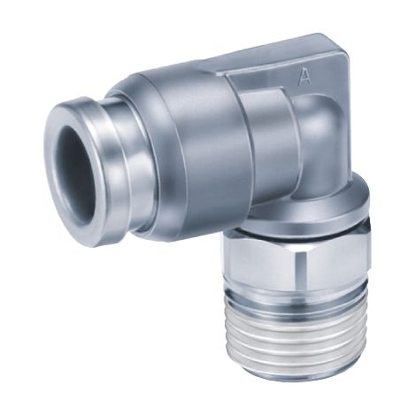 Adaptateur fileté coudé SMC KQB2 vers Enfichable 6 mm R 1/4 Mâle ( Prix pour 1 )