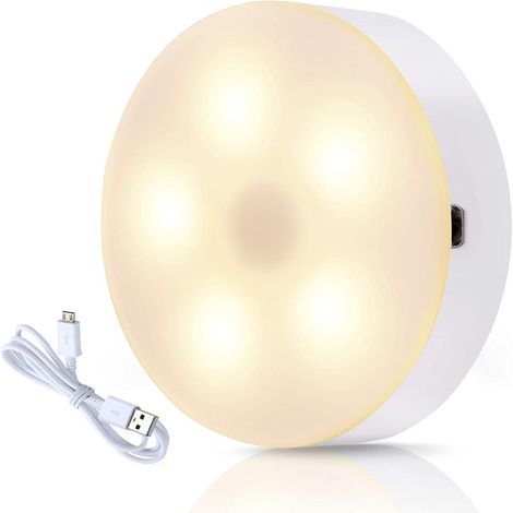 Lampe tactile rechargeable RTSU DIY à coller partout, veilleuse LED tactile (interrupteur tactile, variateur progressif, mémorisation du dernier réglage, batterie intégrée, lumière chaude) (1/5)
